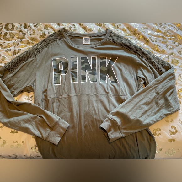 Army green PINK shirt (SOLD) - Picture 1 of 4